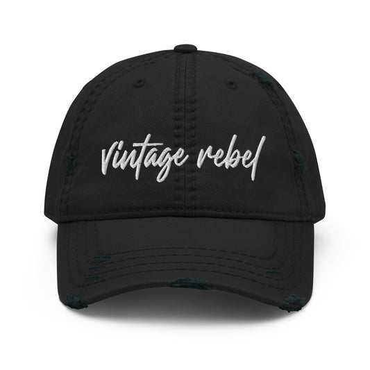 Vintage Rebel distressed hat black