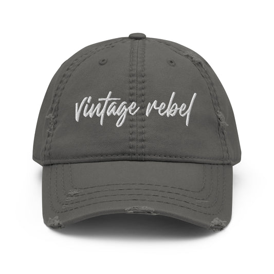 Vintage Rebel distressed hat grey 