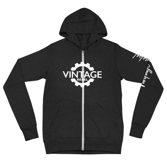 Vintage Rebel zip hoodie black