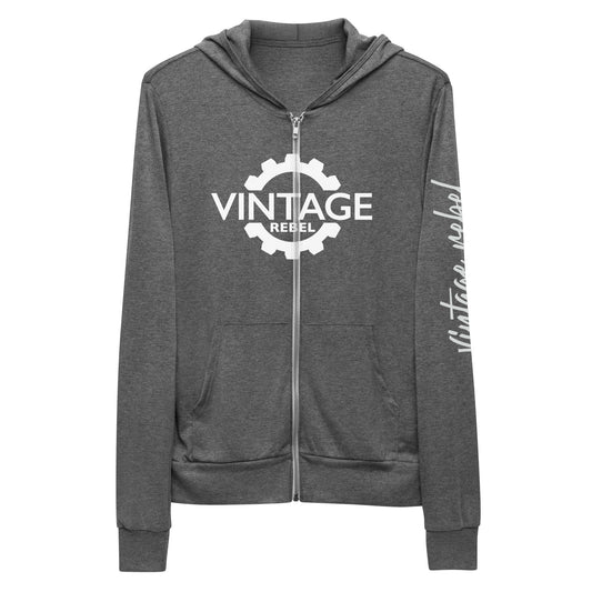 Vintage Rebel zip hoodie grey