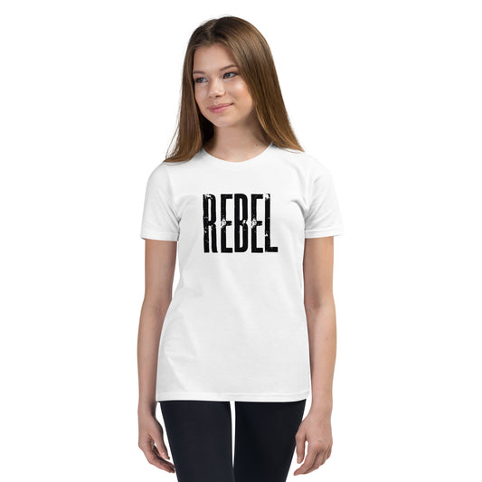 Rebel Kids Youth Short Sleeve T-Shirt White