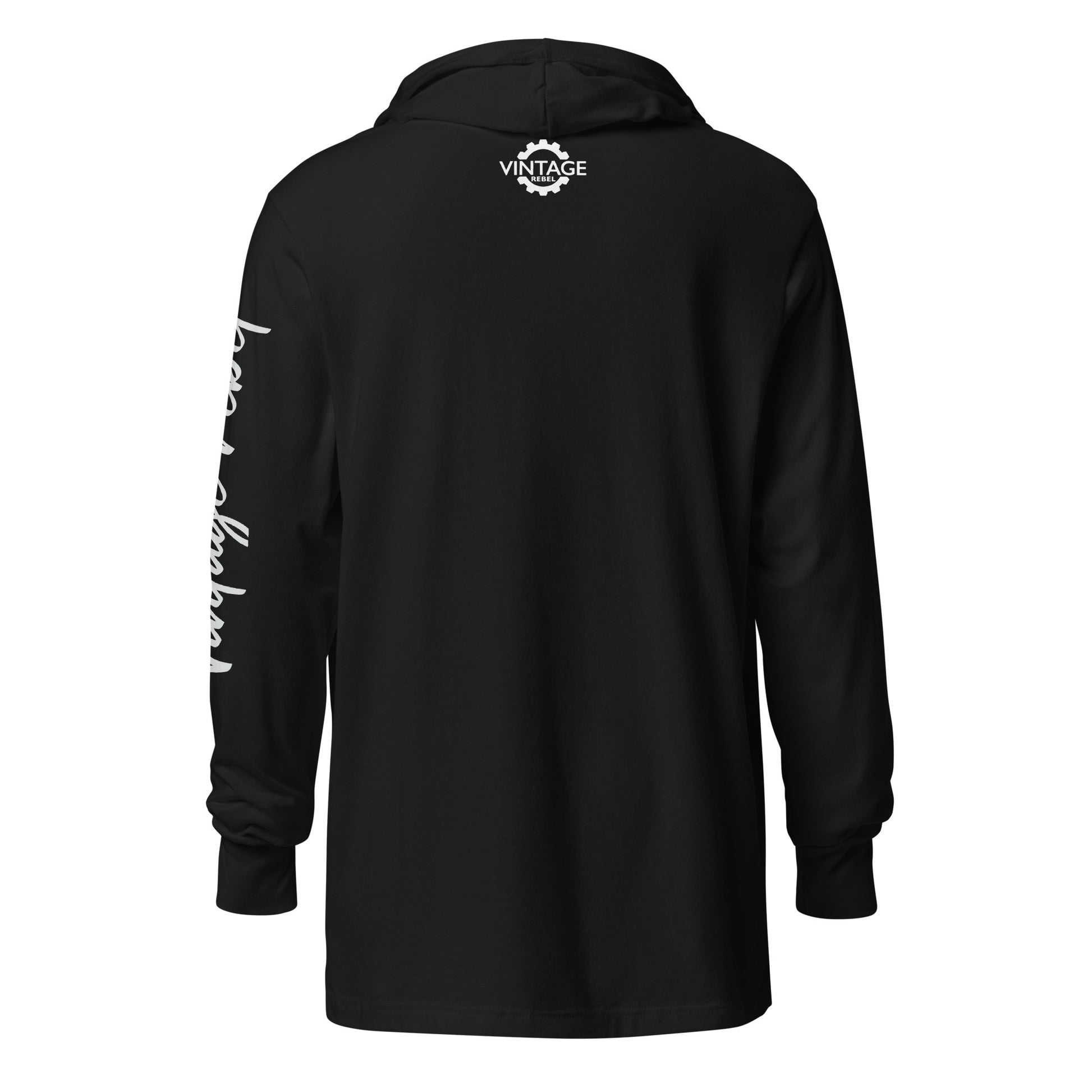 Vintage Rebel hooded long sleeve tee black