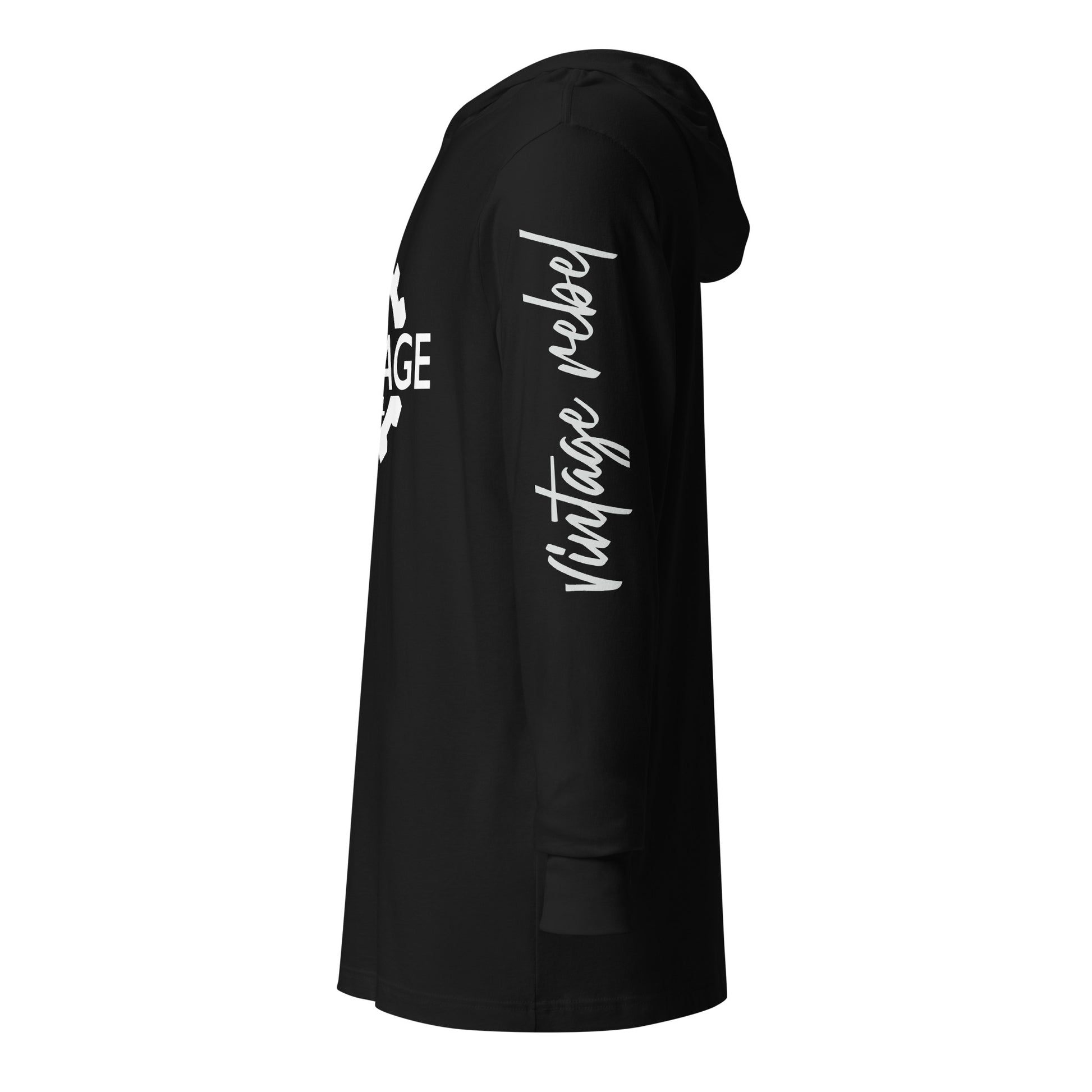 Vintage Rebel hoode long sleeve tee black